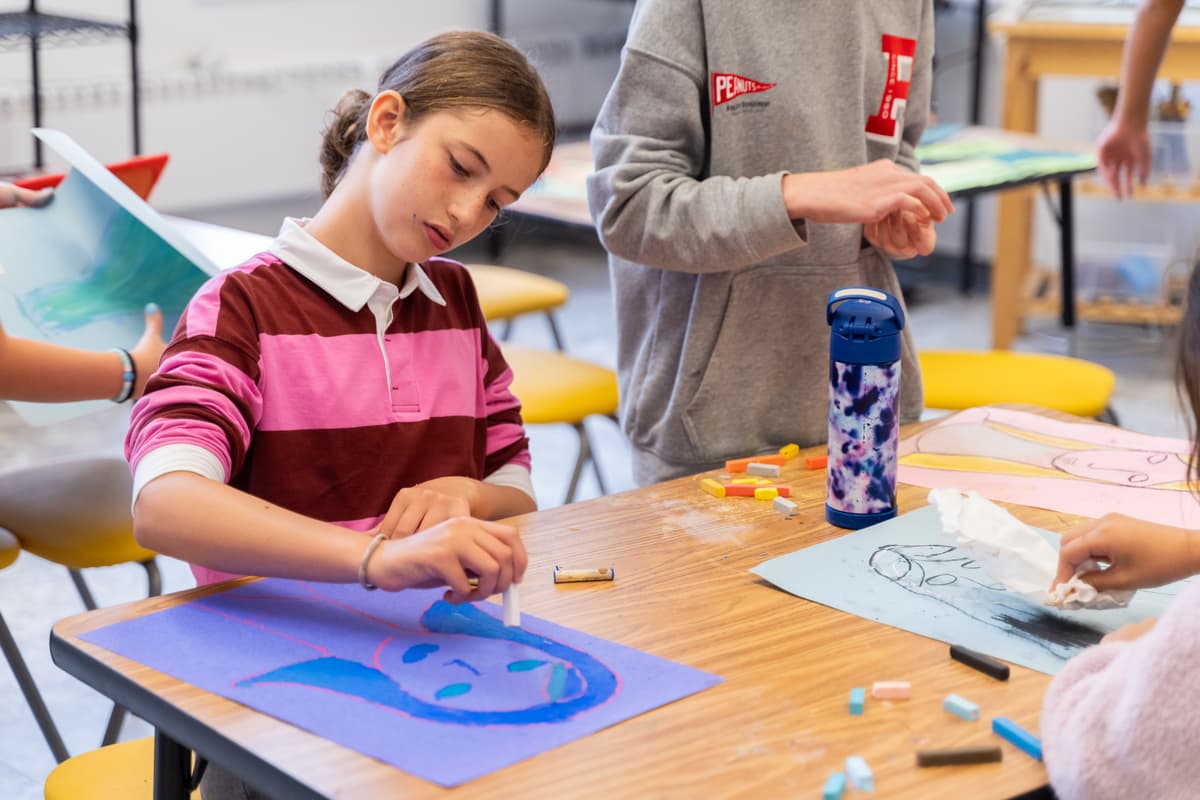 Students collaborating on project